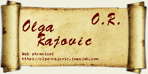 Olga Rajović vizit kartica